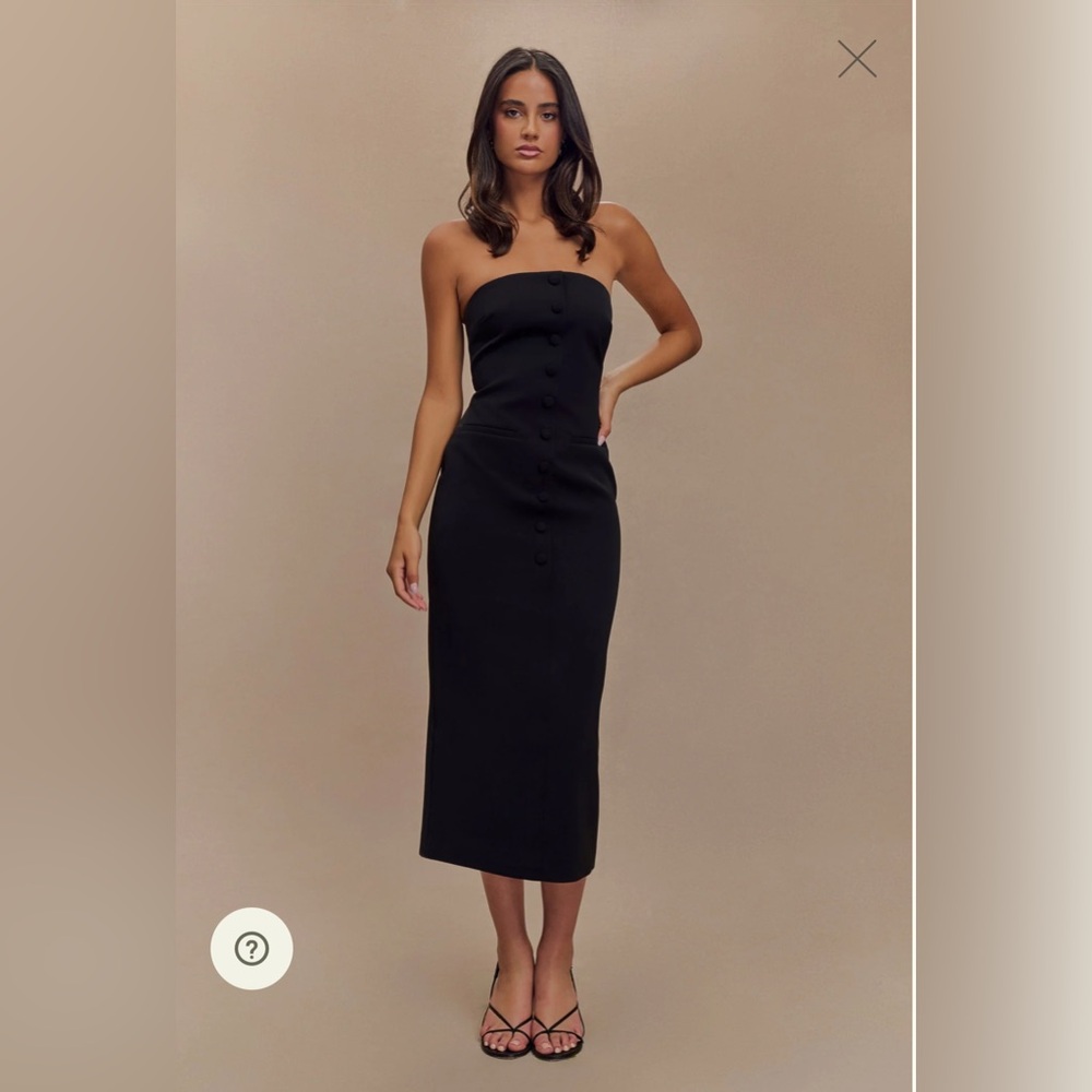 Meshki Black Strapless Button-Down Dress- Sussan